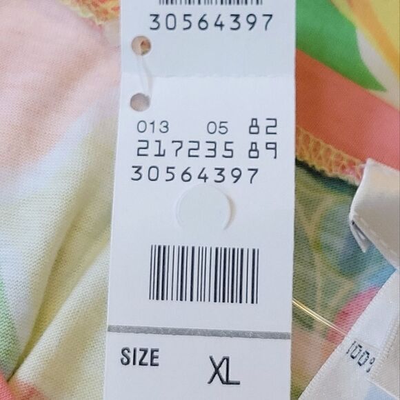 Vintage Talbots Multi Color Retro Print Scoop Neck Short Sleeve T-shirt Size XL - Picture 8 of 8